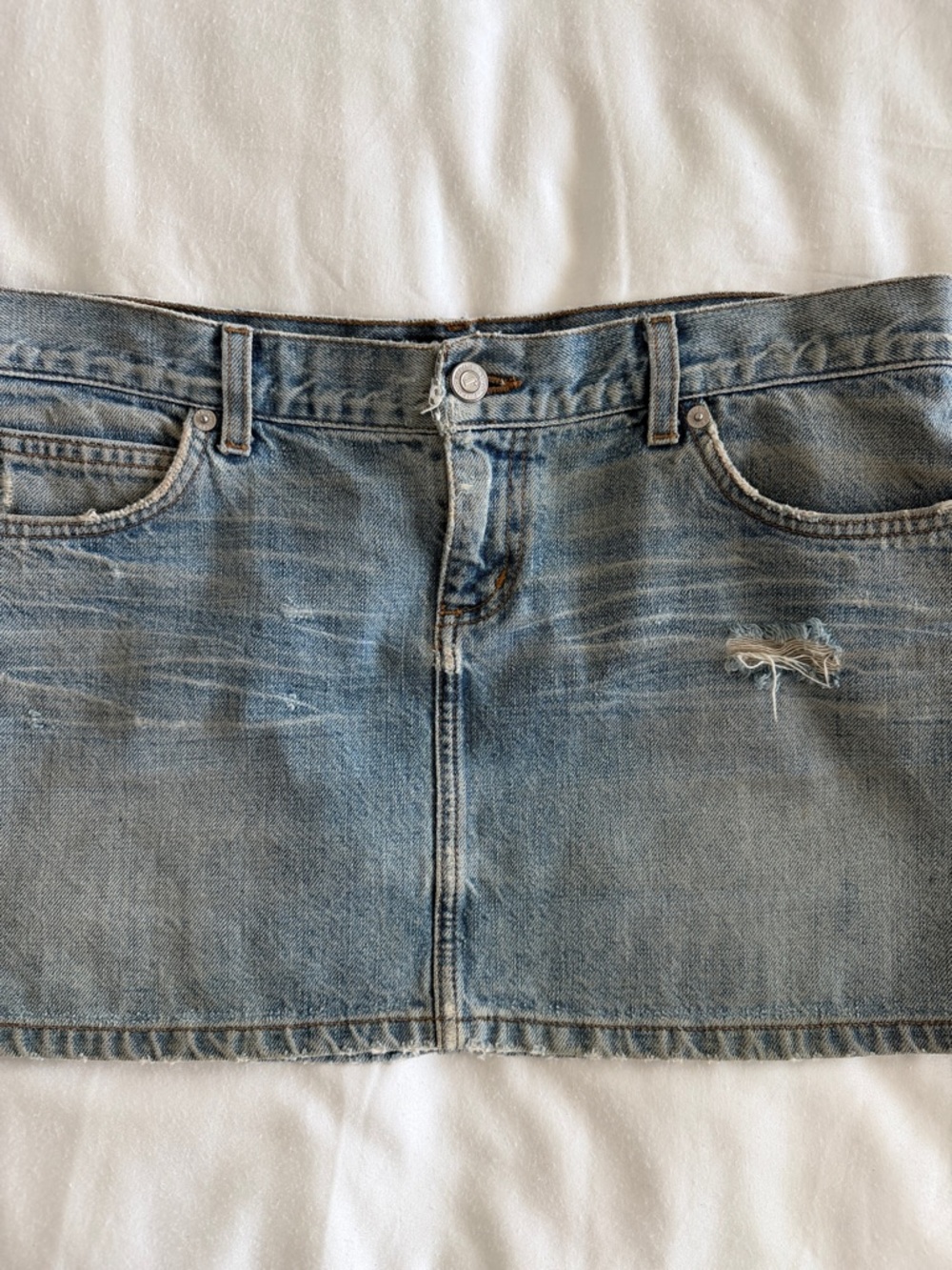 Juicy Couture Faded Light Blue Denim Mini Skirt